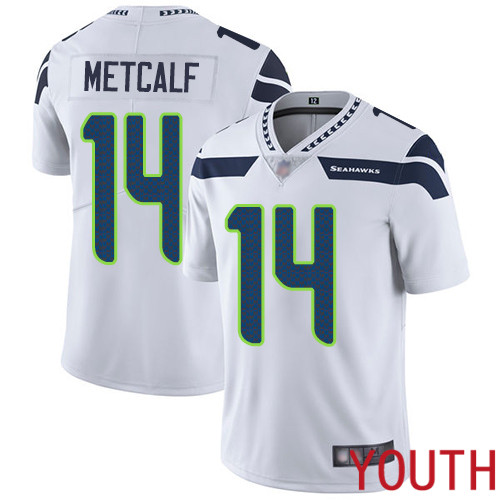 Seattle Seahawks Limited White Youth D.K. Metcalf Road Jersey NFL Football #14 Vapor Untouchable